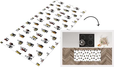 Keukenloper - Loper keuken - Bier - Glas - Patroon - 120x50 cm - Keukenloper vinyl