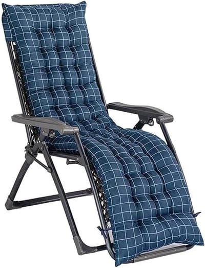 Ligstoel Kussen - Tuinkussen Bankkussen - Buiten Ontspannen - Antislip Bevestiging - 48 x 170 cm - Blauw