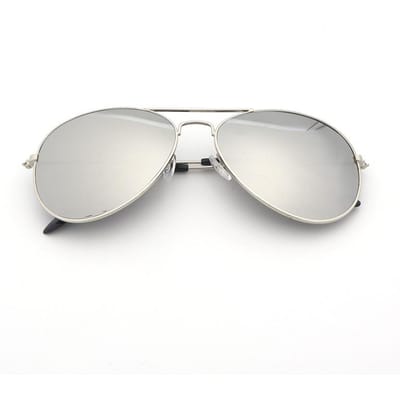 Nieuwe Mode Zonnebrillen voor Dames Heren Pilot Rond Verloop Spiegel Buiten Rijbrillen UV Bescherming white