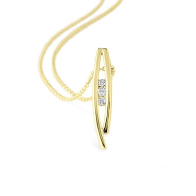 Orolino Halskette Gold 585 mit 3 natürlichen Brillanten zus. 0,10ct.
