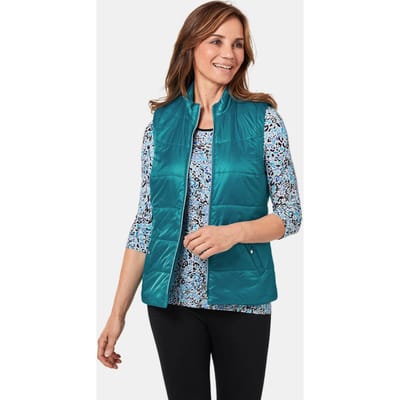 Licht, doorgestikt vest met opstaande kraag - türkis - Gr. 38 van Goldner Fashion