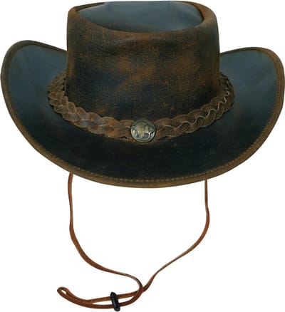 Urban 5884® - Cowboy - hat/Hoed - Tan - Cracker - 100% Leer - Uniseks - volwassene - Maat S