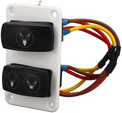 Toiletschakelaar Paneel - Boot Toilet Bediening - Waterbeheer Jacht - DC12-24V Compatibel - 12x10x6 cm - Zwart