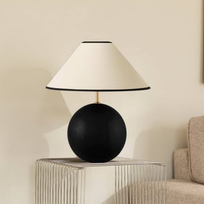 Globen Lighting tafellamp IRIS, beige/zwart, hoogte 39 cm