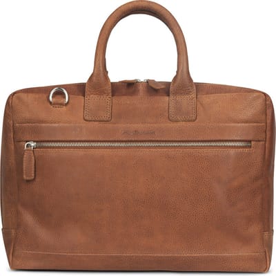 Plevier Cumberland laptoptas 16 inch cognac.