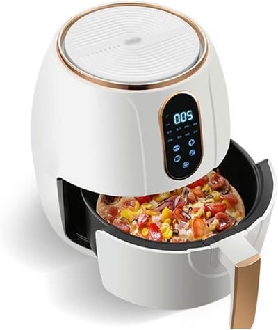 Heteluchtfriteuse - Olievrije Frituurpan - Gezond Koken - Voedselveilig Materiaal - 4 Liter - Wit