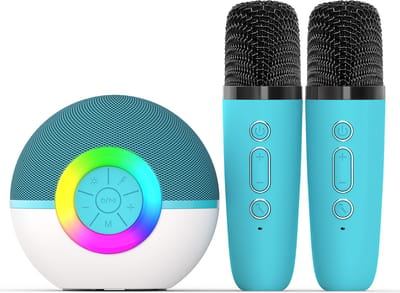 Karaoke Set - Kinderen - 2 Microfoons - Bluetooth - Lichtshow - Lichtblauw