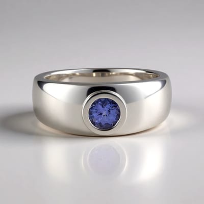 Cavill - Zilveren ring 925 met 0,36ct ronde Tanzaniet uit Tanzania - Minimalistisch en elegant ontwerp - Dames sieraden - Modieuze ring