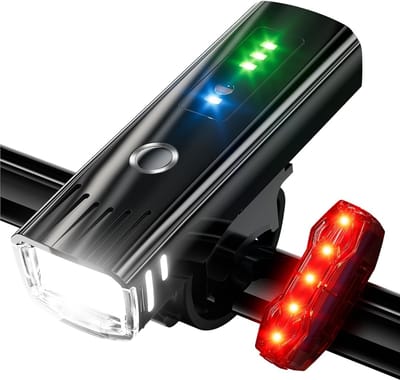 Fietsverlichting met 6000 Lumen en Powerbankfunctie - USB Oplaadbaar en IPX6 Waterdicht voor Voor- en Achterzijde