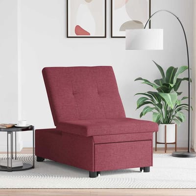 vidaXL - Uittrekbare - Slaapbank - Wijnrood - 194 - x - 50 - x - 82 - cm - Stof