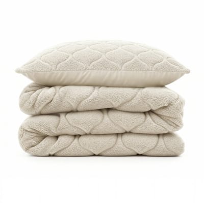 Sleeptime 2 in 1 Teddy Premium Dekbed zonder Overtrek - Dekbed Inclusief Slopen - 140 x 200 cm - Beige