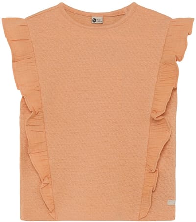 DAILY7 T-shirt Ruffle Tops & T-shirts Meisjes - Shirt - Perzik - Maat 116