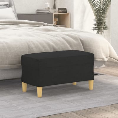 vidaXL - Bankje - 70x35x41 - cm - stof - zwart