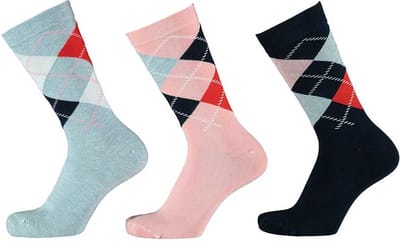 Apollo - 6-Pack - Geruite Modal Sokken - Zijdezacht - Vochtabsorberend - Heren / Dames - multi blauw - 35-38 - 121461001
