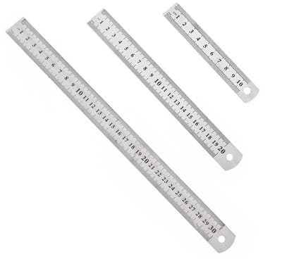 Liniaal, 3 stuks - 4, 8, 12 inch (10, 20, 30 cm), Imperial & Metrische eenheden, duurzaam, breed scala aan toepassingen