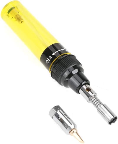 Cordless Soldeerbout Torx Gas Soldeerijzer-Penvorm Gasdrukpistool Brandbout Soldeerset 1300 °C Geel .