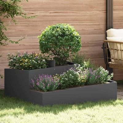 vidaXL - Plantenbak - Zwart - 100 - x - 100 - x - 50 - cm - Koudgewalst - staal