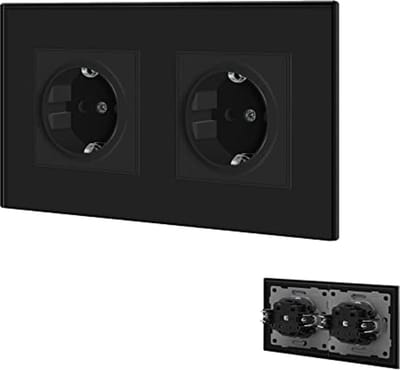 2 Voudig Schuko Stopcontact met Steekklem - Enkel Stopcontact 16Amp Inbouw en Onderbouw - Ideaal voor Wandmontage