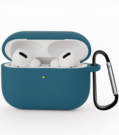 Hoesje - Geschikt voor Apple Airpods Pro 3 - Siliconen Hoes met Clip - Silicone Case Cover - Donkerblauw