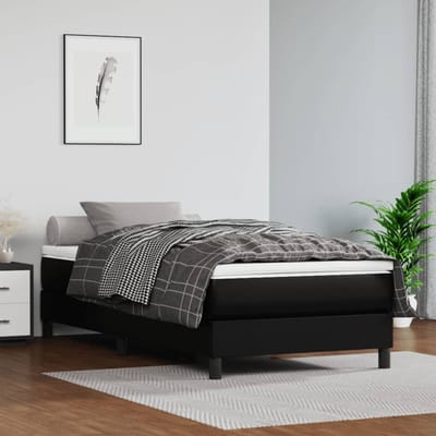 vidaXL - Pocketveringmatras - medium - 120x190x20 - cm - kunstleer - zwart