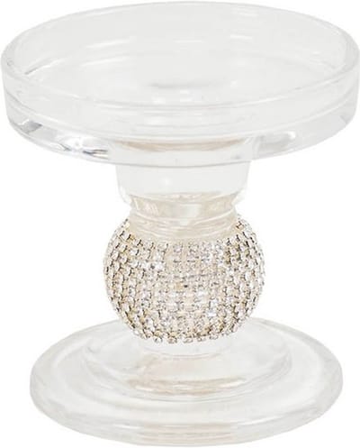 Housevitamin - Kaarsenhouder 'Mea' (Zilver, 8.5cm)