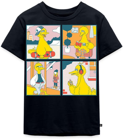 Sesamstraat Bibo Striptegels Premium T Shirt Kinderen