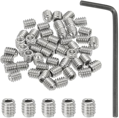 Holle kop bevestigingsschroeven 8-32x3/16" - 50 stuks roestvrij staal met steeksleutel voor deurgrepen en badkameraccessoires