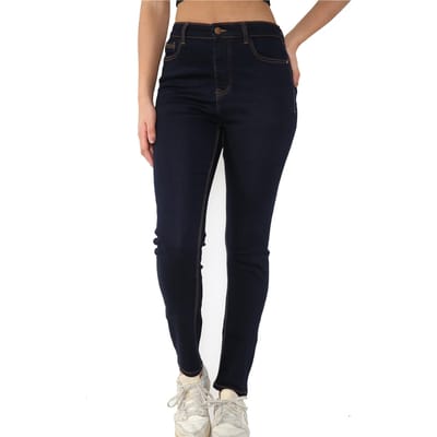 Dames Magic Shaping High Waisted Skinny Fit Jeans in Indigo Blue