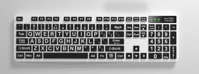Low Vision Design Grootletter Toetsenbord Wit / Zwart