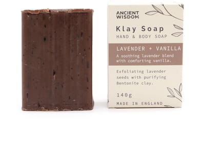 Ancient wisdom - klei zeep - lavendel - vanille - 140g