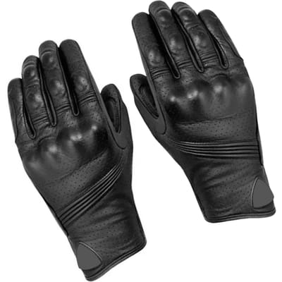 Volledig Leren Handschoenen Antislip Koude Weer Rijhandschoenen voor Motorrijden Zwart L XXL