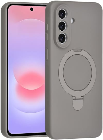TUNIQ telefoonhoesje voor Samsung Galaxy A57 - MagSafe met ringhouder - Titanium Grijs