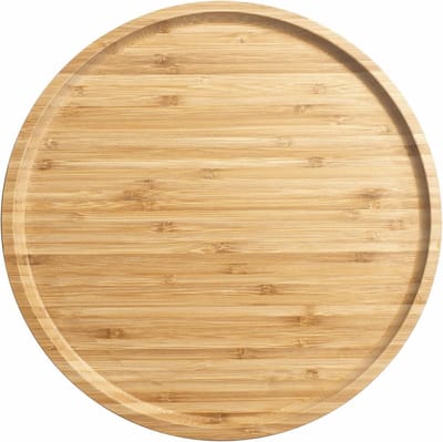 Serveerschaal van bamboe - ronde houten dienblad voor fruit, brood, salade - houten charcuterie plank 30 cm