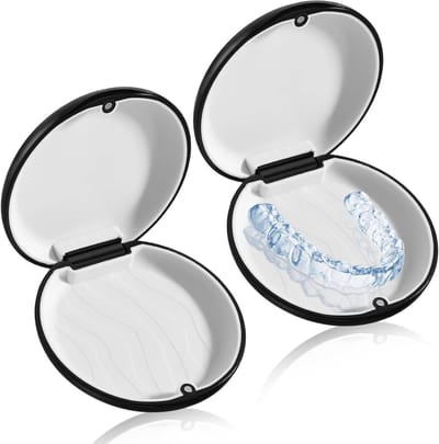 Set van 2 beugel opbergdoosjes - Tand Beugeldoosje - Orthodontisch beugeldoosje - Zachte siliconen voering met magnetische sluiting - Geschikt voor vrouwen, mannen, tieners en volwassenen