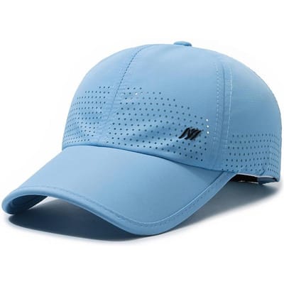 Lente En Zomer Sneldrogende Pet Pet Pet Hoed Mannen Buiten Schaduw Ademend Geperforeerd Sport Honkbalpet Zachte Tophoed Vrouwen Adjustable hemelsblauwe kleur