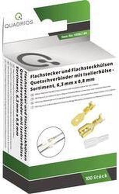 Quadrios 1908C184 Assortiment kabelschoenen 0.50 mm² - 1 mm² Messing, Transparant 100 onderdelen
