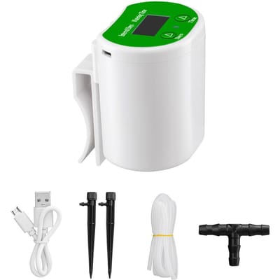 Automatisch bewateringssysteem Getimede bewatering Apparaat Tuinterras Druppelirrigatieset voor potplanten for 2 Pots Plants white