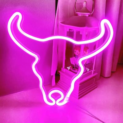 Neon Koe Wanddecoratie voor Slaapkamer en Woonkamer