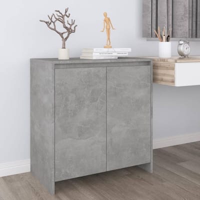 Dressoir - Opbergkast Sideboard - Woonkamer Inrichting - Twee Deuren - 70x41x75 cm - Betongrijs