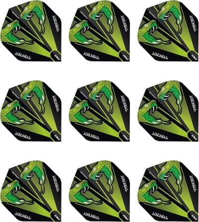 Dartpijlen Vliegen Transparant Groen - Set van 9 Stuks