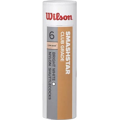 Buis met 6 badminton shuttles Wilson Smashstar