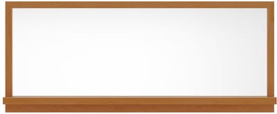 Vente-unique Wandspiegel met plankje van eikenhout - L120 x H50 cm - Naturel - JIAO