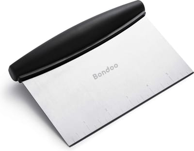 Bondoo - Deegschraper - Ergonomisch Deegsteker RVS - Pizza mes - Groentesnijder - Zilver