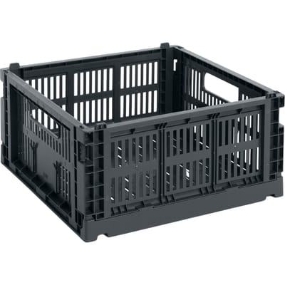 HAY Kleur Krat Mand Medium Vierkant - HAYCrateCharcoal