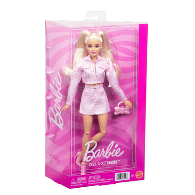 Barbie Deluxe Stijl - Roze Denim Jasje met Bijpassende Rok - Modepop