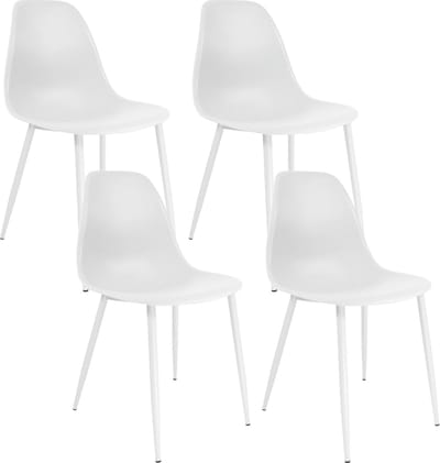 Set van 4 Kick eetkamerstoel Yara - wit