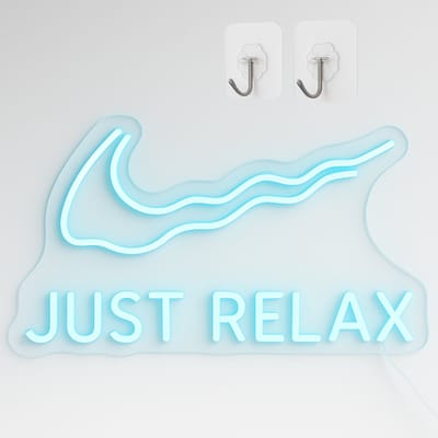 ZoeZo Neon Wandlamp Just Relax - Neon verlichting - Sfeerverlichting - LED lamp - Neonlicht - Neon Sign - USB - Blauw