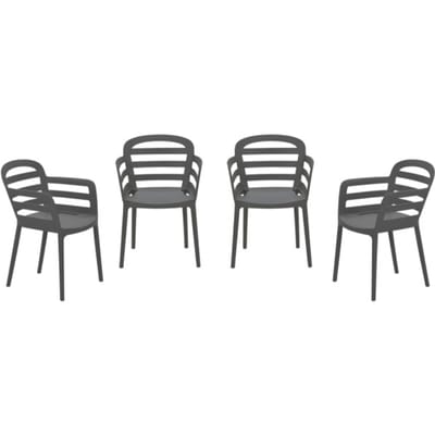 Garden Impressions Formello tuinstoelen set van 4 antraciet