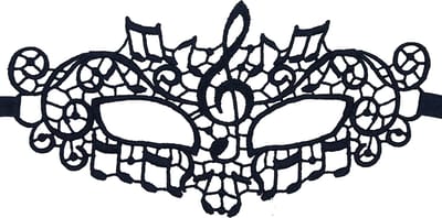 Miresa - Masker MM078 - Verkleedmasker voor ogen, thema muziek - Zwart kant
