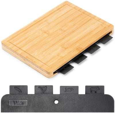 Snijplankenset met Standaard 5 delig - Snijplanken - Snijplanken - Keuken - Set - Ontbijtplank - Serveerplank - Serveerbord